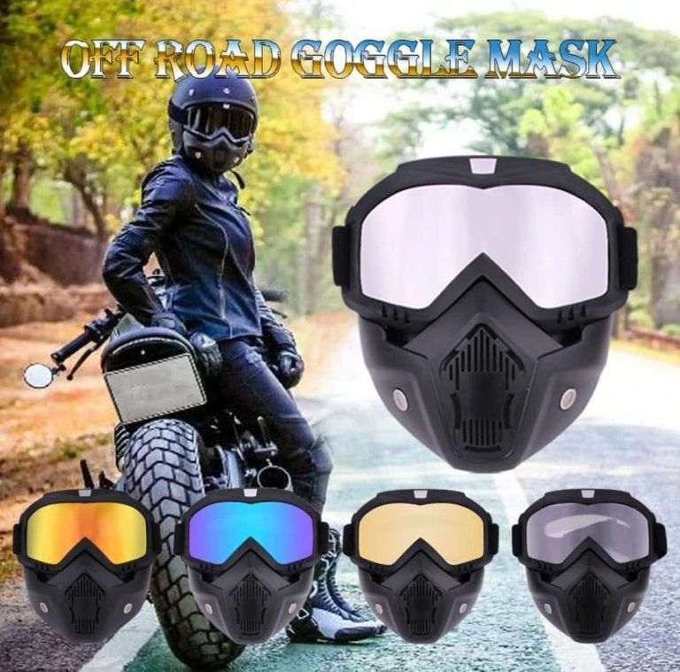 2 In 1 Motorcycle Bike Detachable Helmet Goggles Mask Blue Mercury