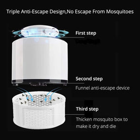 EXORT Electric Mosquito Trap Blue Light Mosquito Killer Lamp with USB Power Suction Fan No Zapper Child Safe